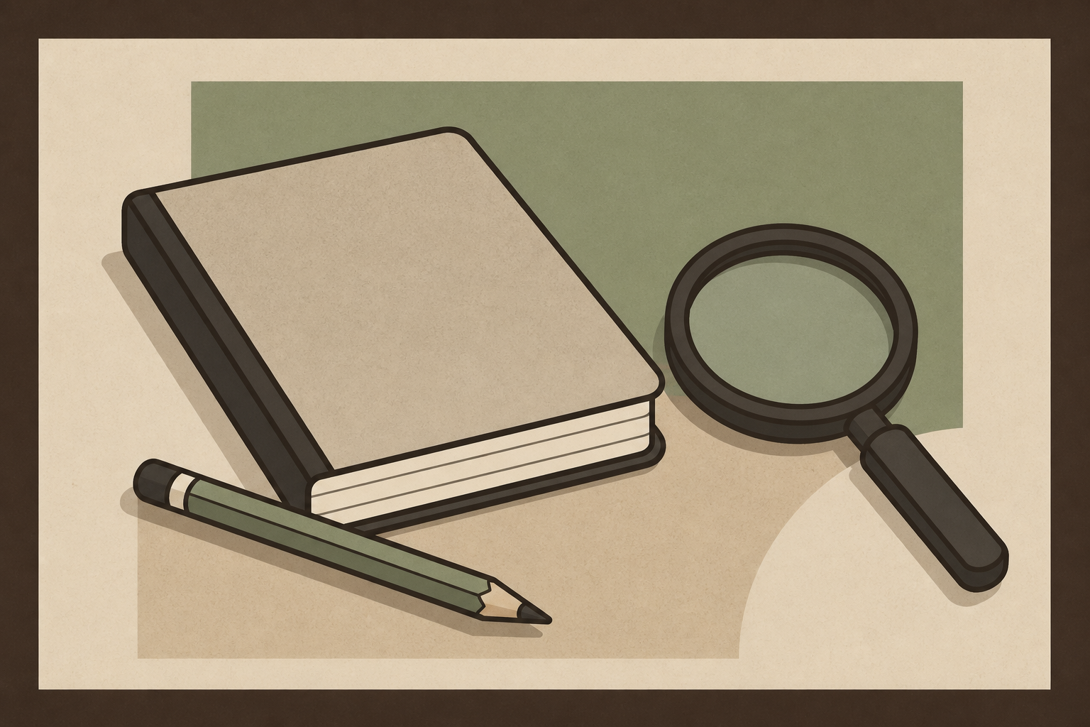 Soft brutalism desk illustration for reviews